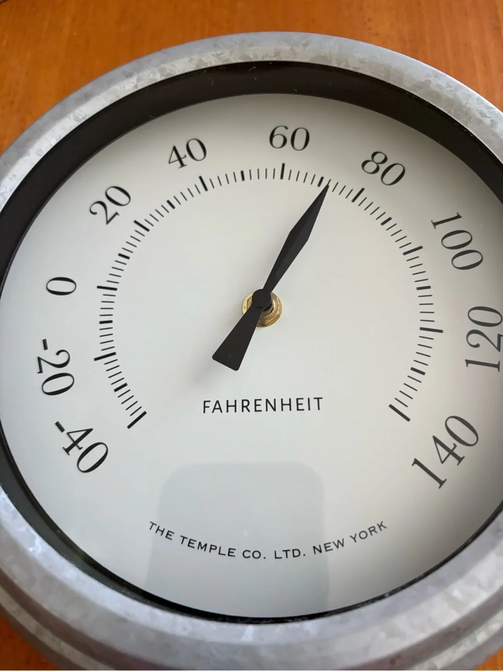 Pottery Barn Silver and White Round Wall Thermometer